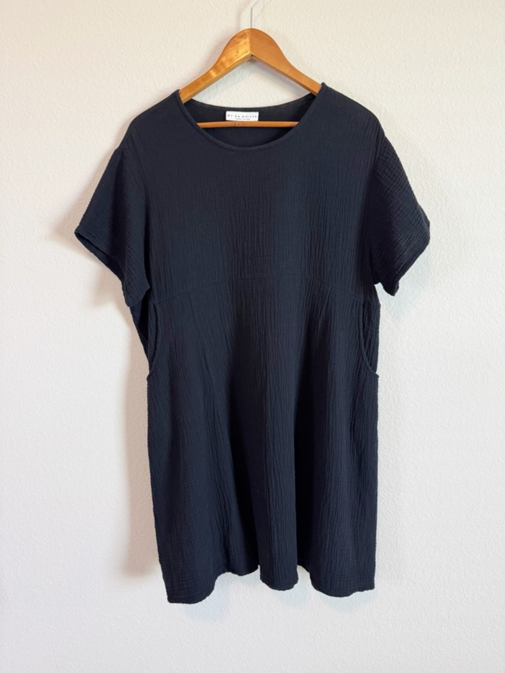 Bryn Walker Women's Black Mara Guaze Lightweight Pocket Tunic Top Size Small